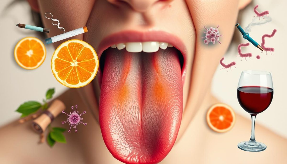 causes of orange tongue