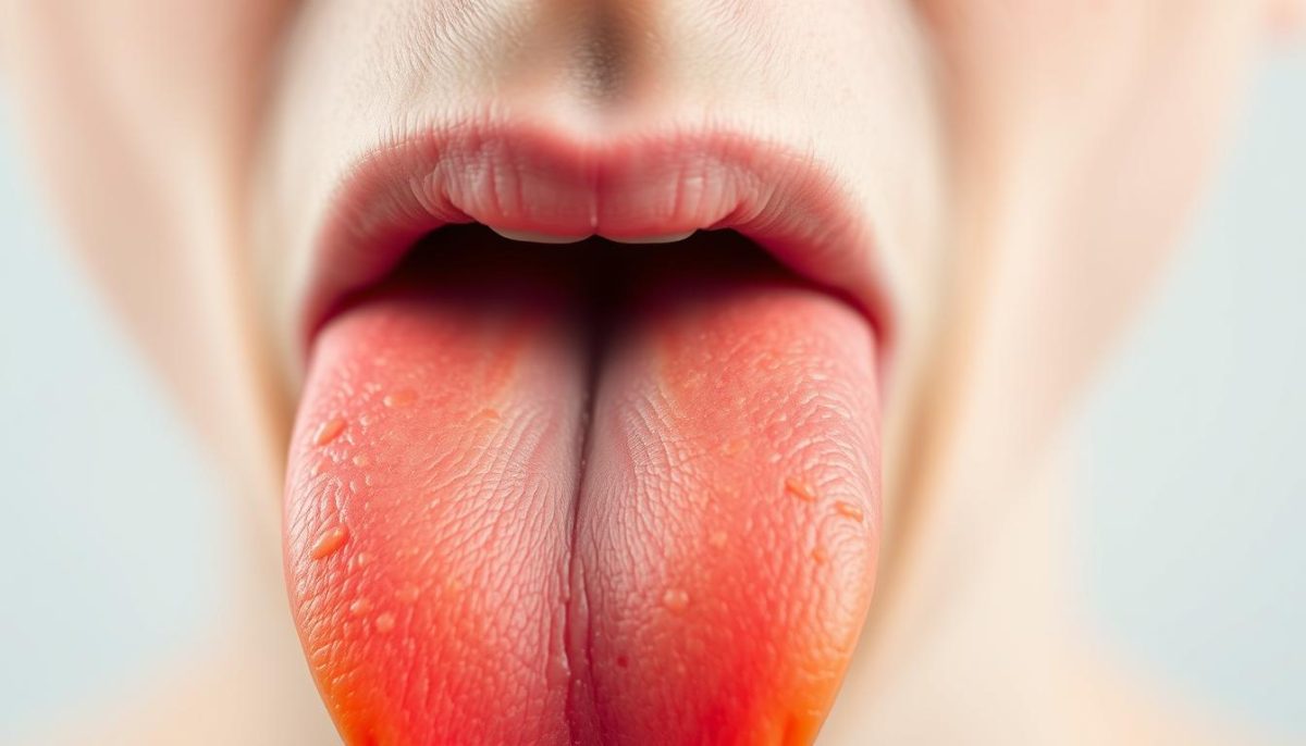 orange tongue appearance